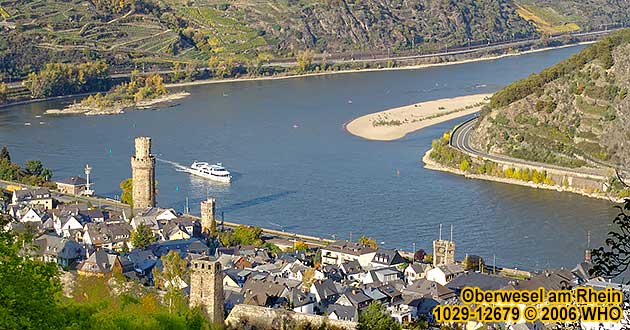 Oberwesel am Rhein mit Ochsenturm, Katzenturm, Michelfeldturm 2 und besteigbarer Steingassenturm